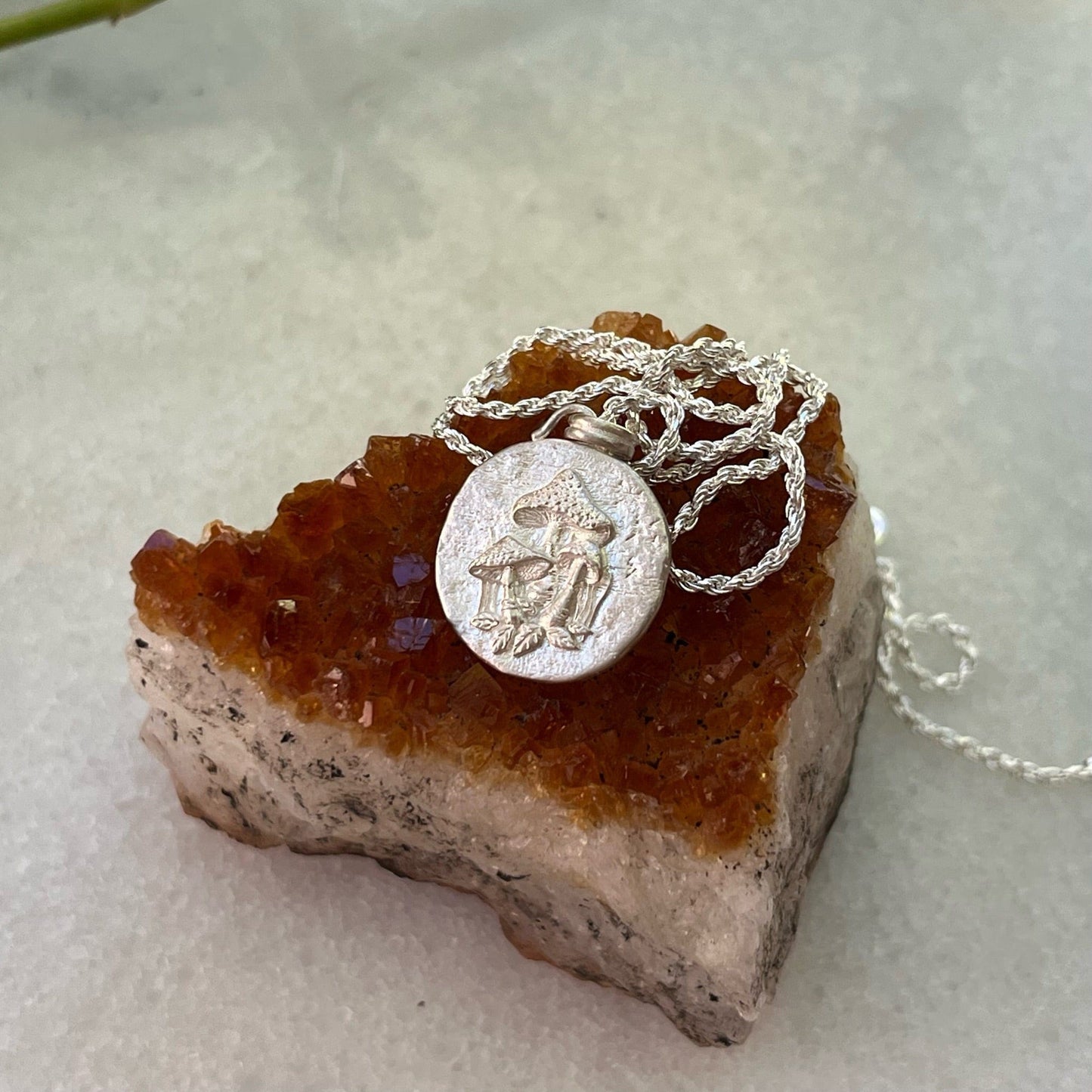 Magic Mushroom Necklace - Sterling Silver