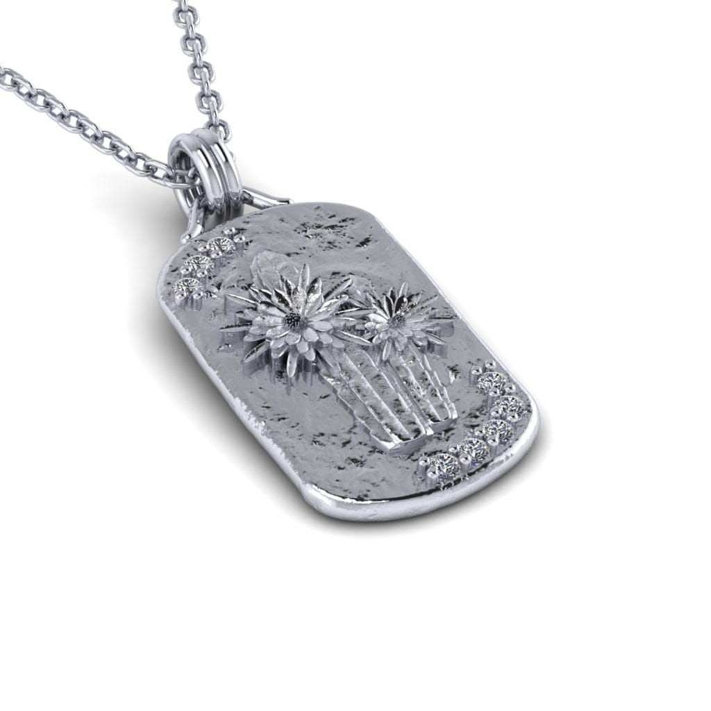 San Pedro ~ Huachuma Necklace w/ Gems - Sterling Silver