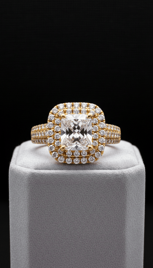 Emerald-Cut Diamond Platinum Ring