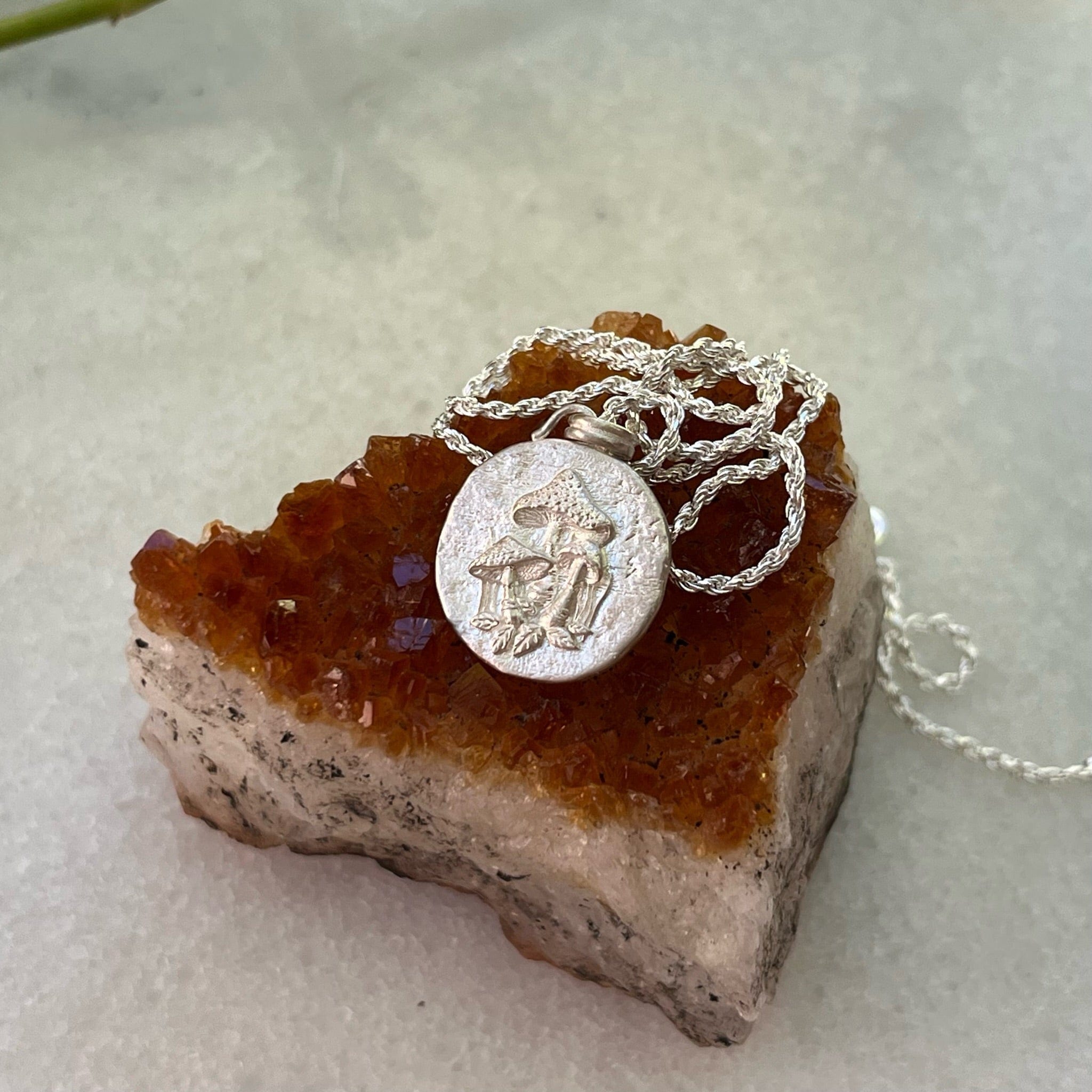 Magic Mushroom Necklace - Sterling Silver