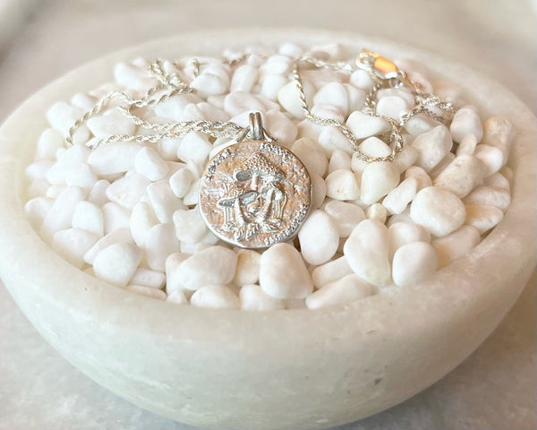 Magic Mushroom Necklace w/ Gems - Sterling Silver