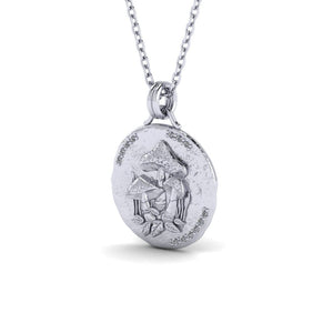 Magic Mushroom Necklace w/ Gems - Sterling Silver