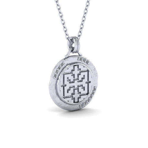 Ayahuasca Necklace wtih Gems - Sterling Silver