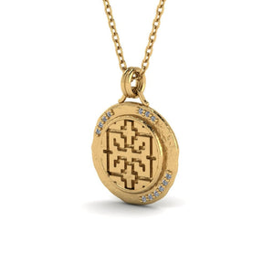 Ayahuasca Necklace w/ Gems - 14k Gold