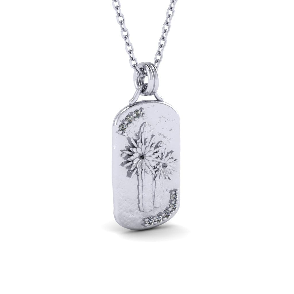San Pedro ~ Huachuma Necklace w/ Gems - Sterling Silver