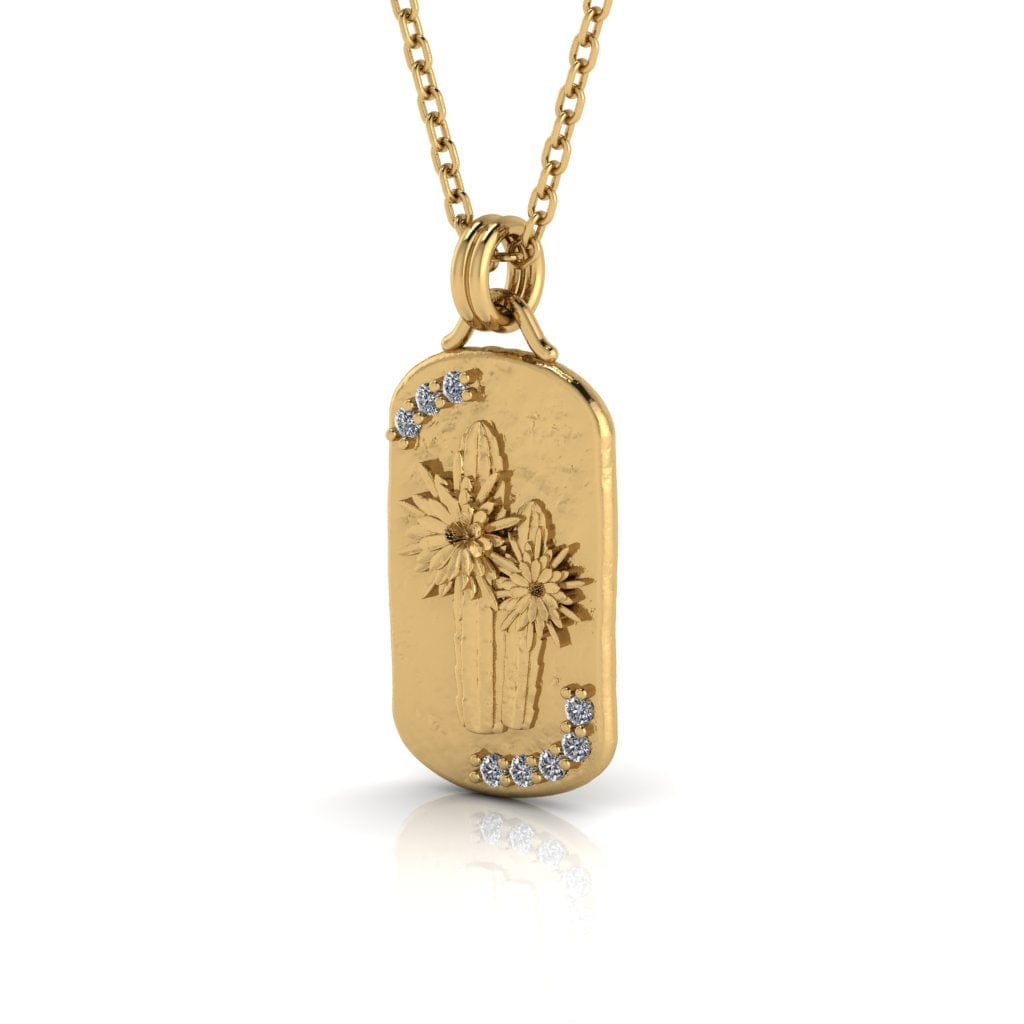 San Pedro ~ Huachuma  Necklace w/ Gems - 14k Gold